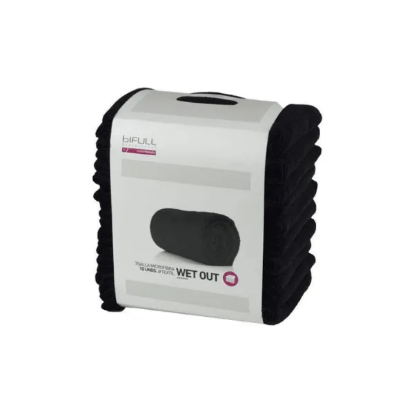 BIFULL Toalla Microfibra NEGRA (Pack 10 ud 73x40)