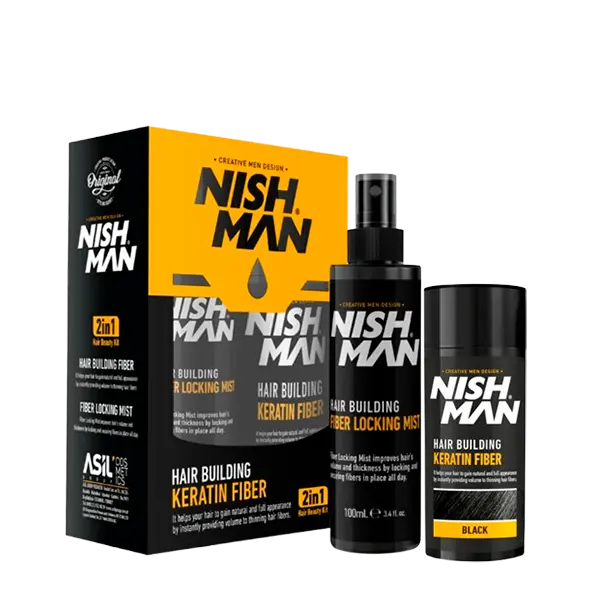 NISHMAN FIBRA CAPILAR + LACA BLACK 21g