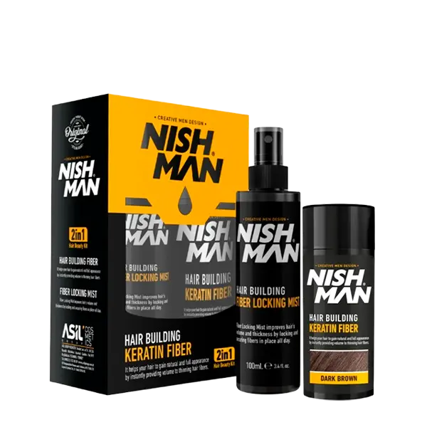 NISHMAN FIBRA CAPILAR + LACA DARK BROWN 21g