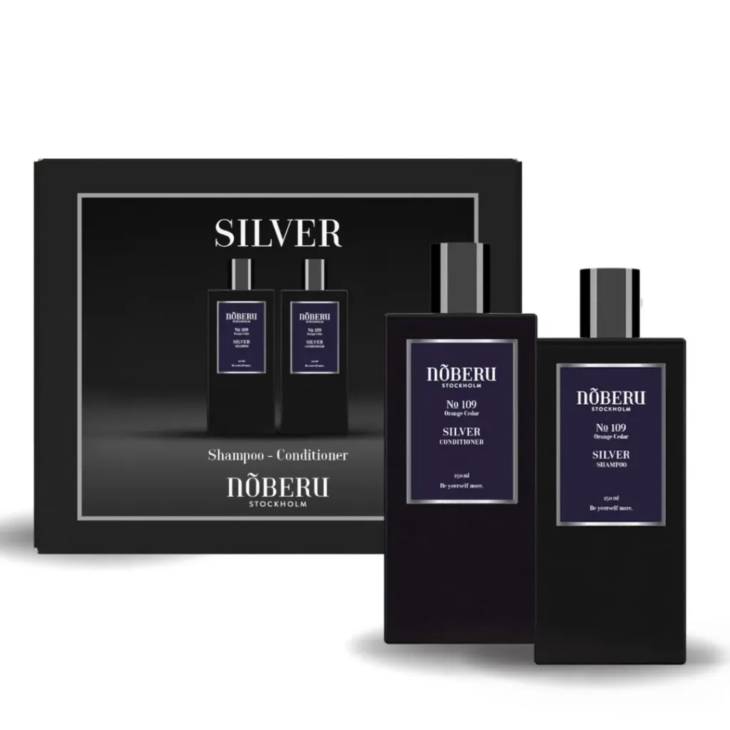 [nob.silverpack] NOBERU Estuche regalo Champú + Acondicionador SILVER