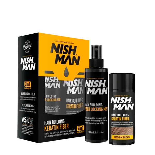 NISHMAN FIBRA CAPILAR + LACA MEDIUM BROWN 21g