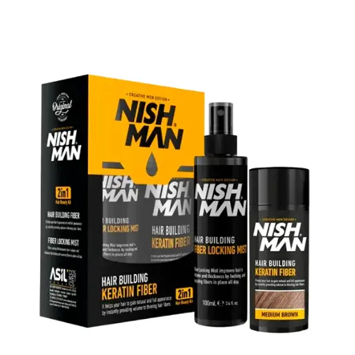 NISHMAN FIBRA CAPILAR + LACA MEDIUM BROWN 21g